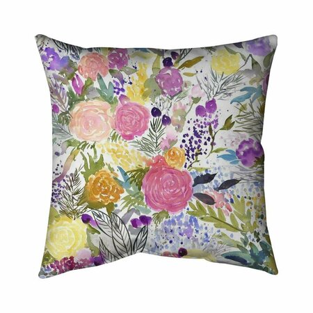 BEGIN HOME DECOR 20 x 20 in. Bundle of Flowers-Double Sided Print Indoor Pillow 5541-2020-FL346